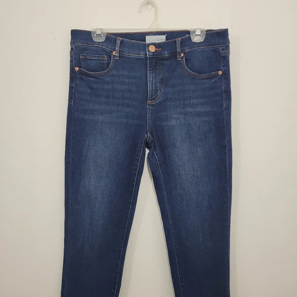 LOFT Ann Taylor Modern Skinny Embroidered Cuff Jeans 10/30 - Picture 2 of 6
